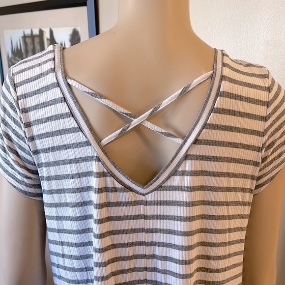 Trixxi Striped Short Sleeve Dress/Tunic D/A101/ - Picture 5 of 7